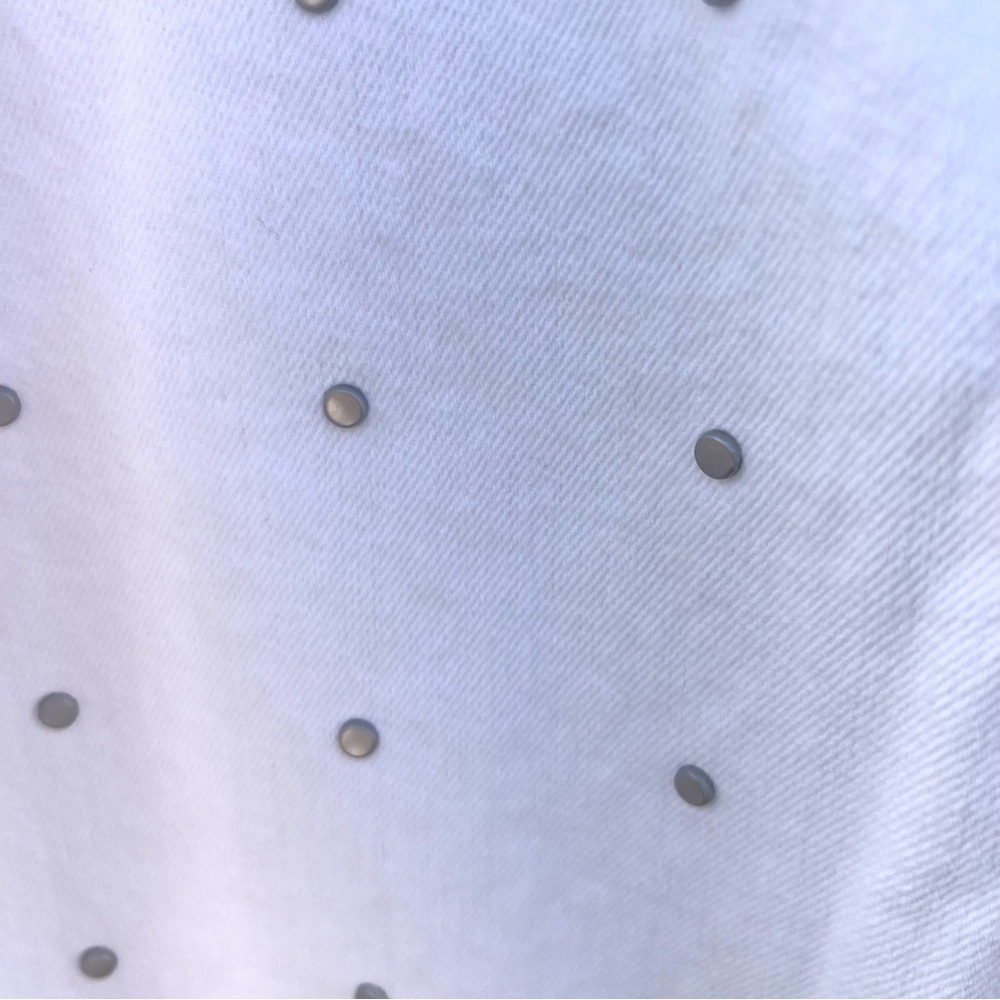 DNKY JEANS White silver studded women’s top / Shacket size M - Picture 3 of 4